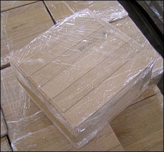 Block parquet packing in film