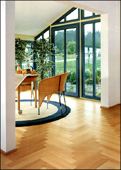 Example of laying the parquet floor